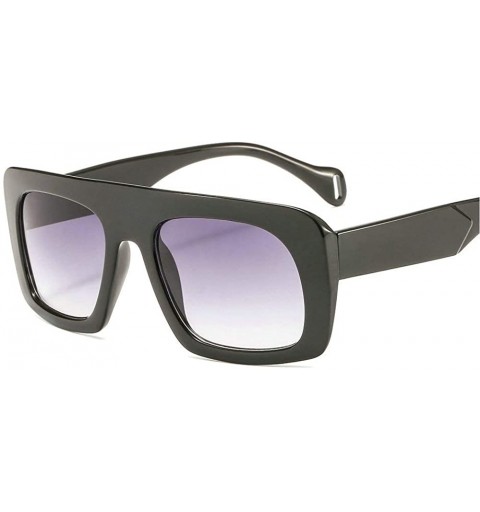 Square Fashion Rectangle Sunglasses Women Brand Designer Double Colors Retro Gradient Shades - Black - CQ18ME67A0L $24.17