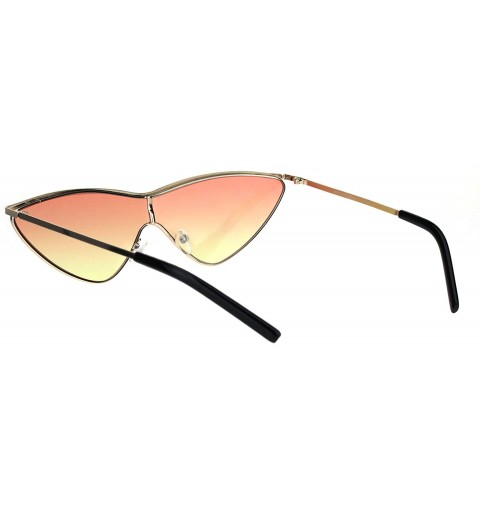 Cat Eye Womens Flat Top Retro Shield Cat Eye Metal Rim Sunglasses - Gold Orange Yellow - CW18IR4TS67 $14.24