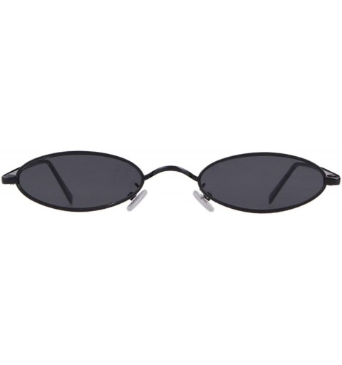 Goggle Oval Sunglasses Vintage Retro Sunglasses Designer Glasses for Women Men - Black - CH18DXO22L5 $27.00