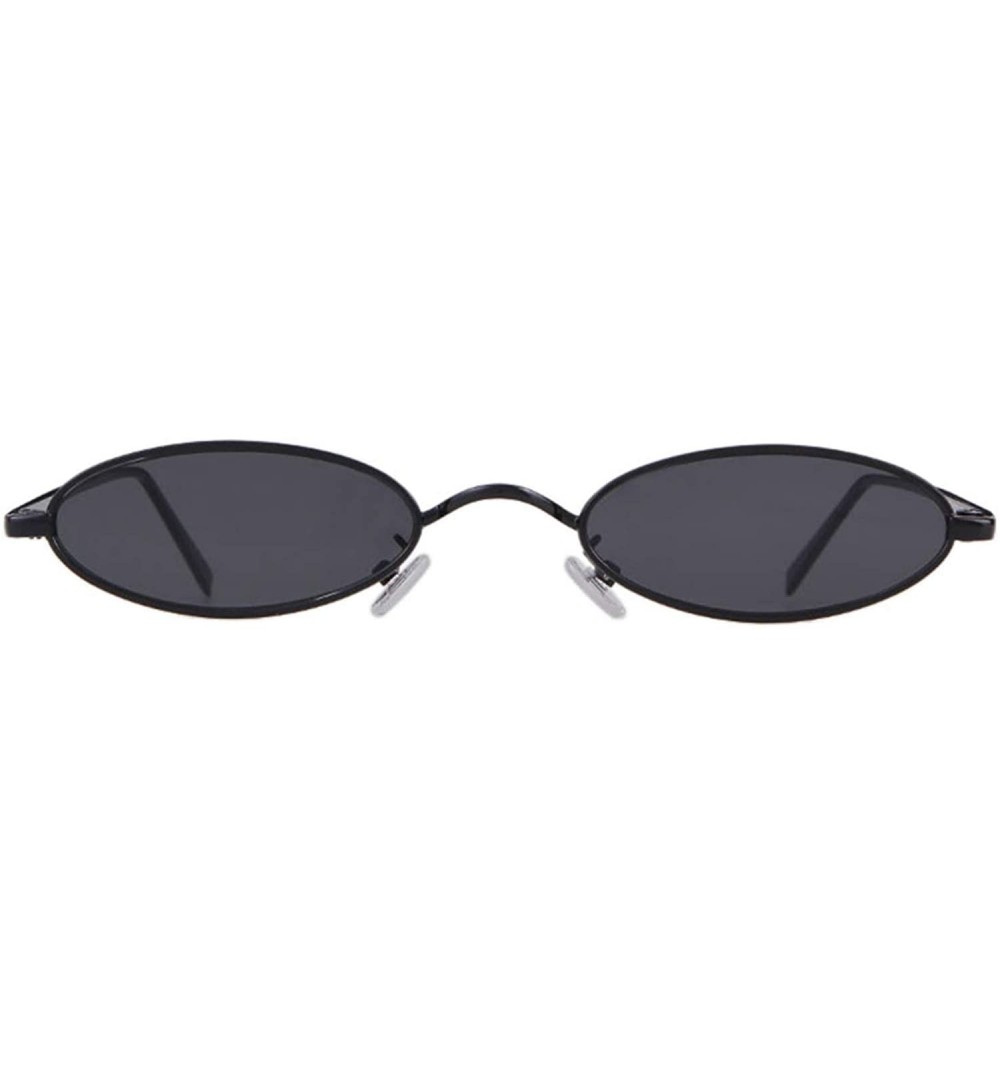 Goggle Oval Sunglasses Vintage Retro Sunglasses Designer Glasses for Women Men - Black - CH18DXO22L5 $13.01