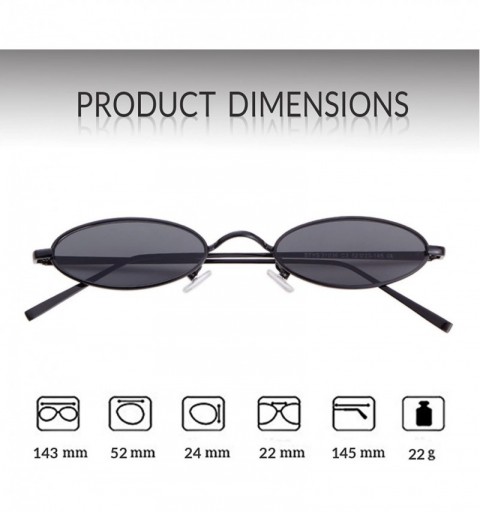 Goggle Oval Sunglasses Vintage Retro Sunglasses Designer Glasses for Women Men - Black - CH18DXO22L5 $13.01