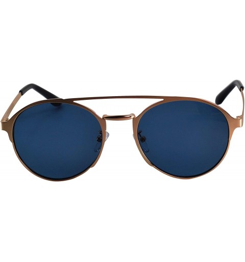 Round Steampunk inspired metal retro classic neutral oval Sunglasses - Sand Gold - CE199GGX6SW $55.55
