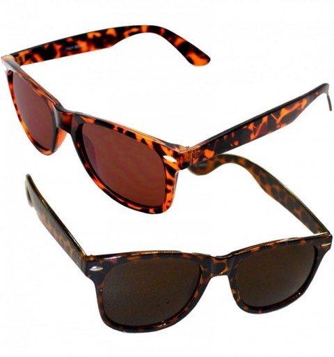 Aviator Unisex Tortoise Retro Classic Sunglasses Christmas Birthday Gifts (2 Pack) - CE11L2GWTLV $8.49
