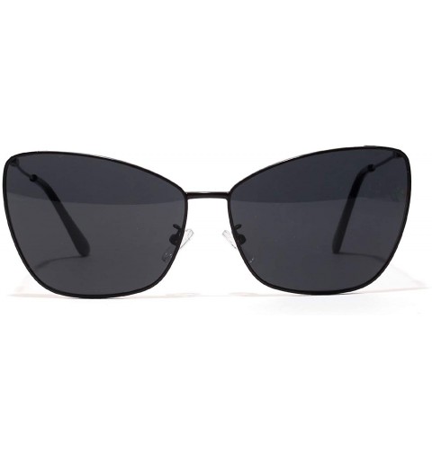 Oversized Oversize Metal Frame Square Sunglasses Women Retro Butterfly Gradient Sun Glasses - Black - CC18O3H54LA $11.67