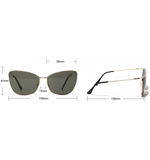 Oversized Oversize Metal Frame Square Sunglasses Women Retro Butterfly Gradient Sun Glasses - Black - CC18O3H54LA $11.67