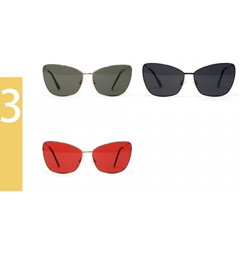 Oversized Oversize Metal Frame Square Sunglasses Women Retro Butterfly Gradient Sun Glasses - Black - CC18O3H54LA $11.67