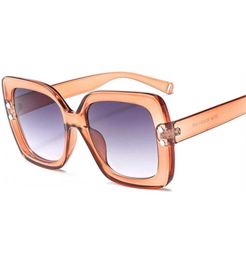 Oversized Oversized Sunglasses Women Fashion Brand Transparent Gradient Black As Picture - Pink - C318YLZA4DH $11.34