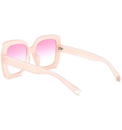 Oversized Oversized Sunglasses Women Fashion Brand Transparent Gradient Black As Picture - Pink - C318YLZA4DH $11.34