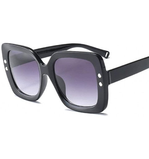 Oversized Vintage Big Square Sunglasses Women Oversized Sun Glasses Female Lady Shades UV400 - Black Gray - CT1999EN82C $13.06