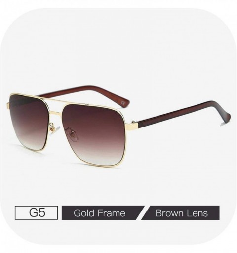 Goggle Classic Black Square Sunglasses Retro Men Italian Design Metal Frame Sun Glasses Women G28091 - G5 Brown - CD198AIIE8M...