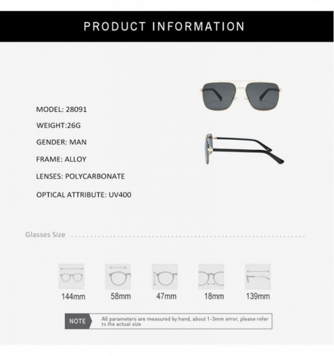 Goggle Classic Black Square Sunglasses Retro Men Italian Design Metal Frame Sun Glasses Women G28091 - G5 Brown - CD198AIIE8M...