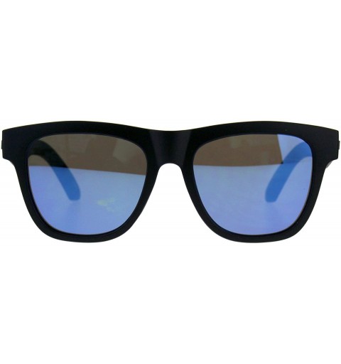 Square KUSH Sunglasses Unisex Square Horn Rimmed Black Frame Mirrored UV 400 - Matte Black Grey Camo (Blue Mirror) - CC18D0D5...