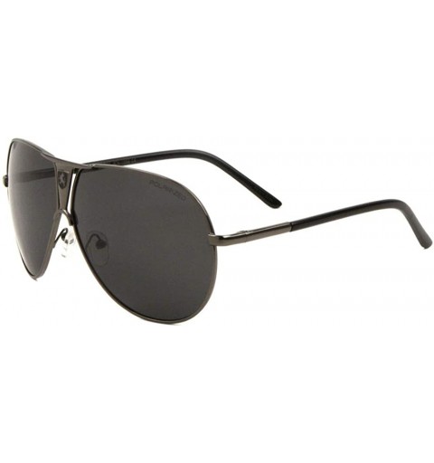 Shield Polarized Frontal Nose Shield Round Modern Aviator Sunglasses - Black Gunmetal - CZ199D5S45I $49.05