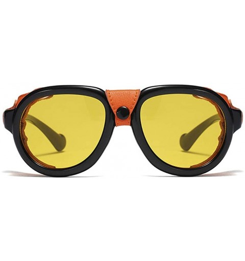 Round Steampunk Sunglasses Retro Round- Women Men Vintage Eyewear with Leatherwear side shields- Personality - CL193LQ0580 $1...