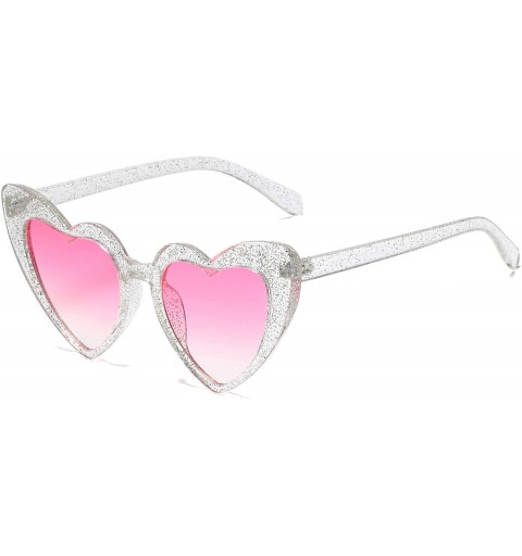 Goggle Clout Goggle Heart Sunglasses Vintage Cat Eye Mod Style Retro Kurt Cobain Glasses - Babi / Pink - CQ18UKIWLSU $10.36