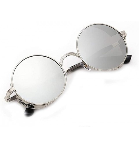 Oversized Women Men Vintage Round Sunglasses Classic Retro Style Gradient Color Glasses - Silver - CB18S5WNTAR $8.88