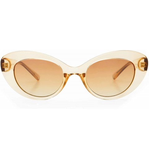 Cat Eye Kiki Small Retro Designer Fashion Womens Cat Eye Sunglasses - Tan - C418NG5D25W $30.99