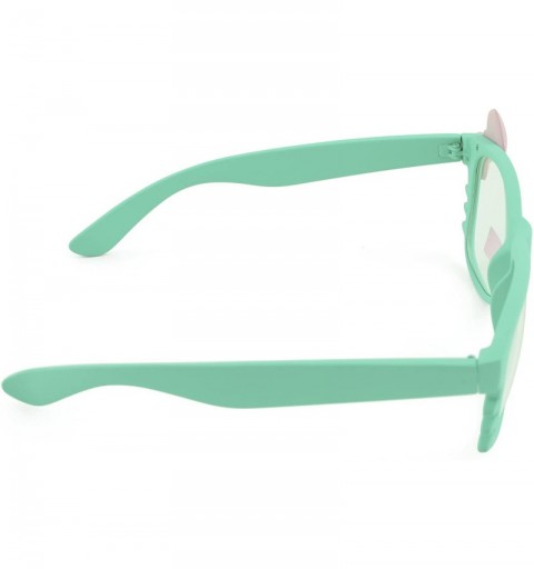 Oval Women's Kitty Style Sunglasses with Whisker or Bow Accent - Teal-kitty - CE12D1CQD6F $11.17