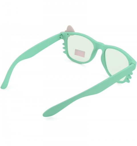 Oval Women's Kitty Style Sunglasses with Whisker or Bow Accent - Teal-kitty - CE12D1CQD6F $11.17