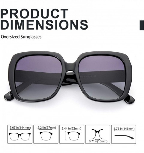 Oversized Oversized Square Suglasses for Women Polarized - Fashion Vintage Classic Shades for Outdoor UV Protection - CE19C74...