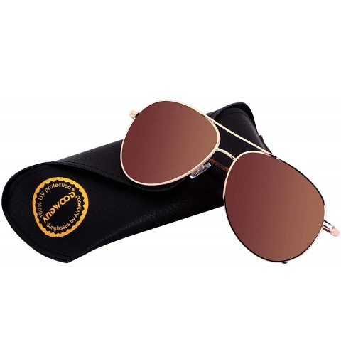 Aviator Aviator Sunglasses for Men Women Polarized UV400 Protection Sun Glasses AVALON - Classic - Polarized Brown - CM18WL4R...