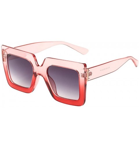 Sport Large Oversized Sunglasses for Women Flat Top Square Glasses Fashion Thick Frames by 2DXuixsh - E - C318SCWGZE3 $10.10