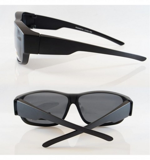 Square Unisex Large Polarized Fit Over Glasses Rectangular Sunglasses P017 - Matte Black - C018EXSAKMG $14.33