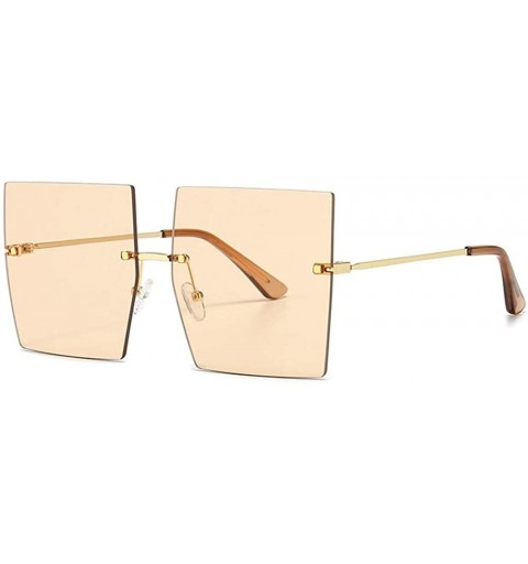 Rimless Rimless Sunglasses Vintage Glasses Gradient - Gold - CP198KIRMH3 $15.11