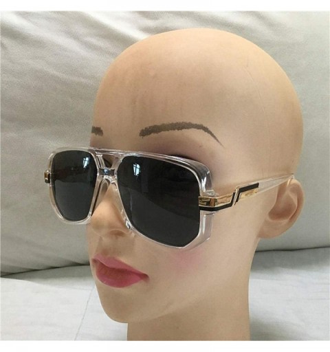 Square Men And Women Sunglasses Big Face Square Sunglasses Outdoor Windproof Mirror - C418X6LHATH $45.21