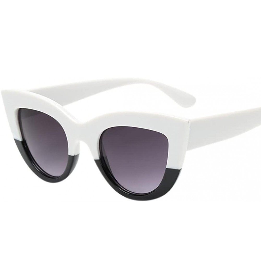 Cat Eye Unisex Stylish7 Colors Vintage Big Frame Cat Eye Sunglasses (G) - CJ18G4XN32U $8.43