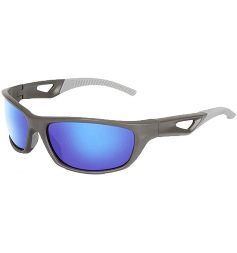 Sport High-End Men and Women Polarized Sports Sunglasses Plastic Sunglasses Outdoor Riding Sunglasses - Gray&blue - CQ18UK8ZE...