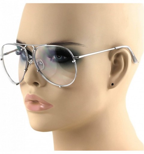 Aviator Aviator Sunglasses VINTAGE Clear Lens Men Women Fashion Style Retro Frame - Gold - CL17Z6YTQID $11.00