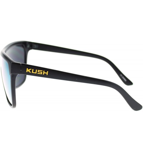 Shield Kush Marijuana Pot Flat Top Shield Mob Mirrored Mirror Lens Sunglasses - Black Orange - CS11OMSCUDN $8.64