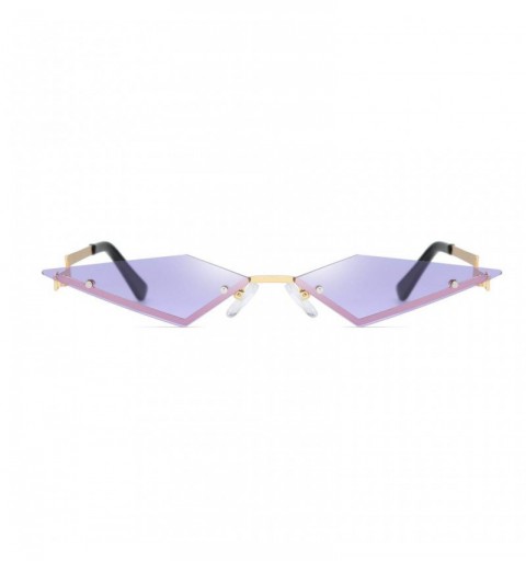 Cat Eye Sunglasses Triangle Glasses Vintage Eyewear - Purple - C2198N4I9CL $13.70