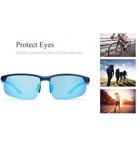 Square Women Cycling Mountaineering Running Polarized Sunglasses- 100% UV Protection - Glacial Blue - C018QNZO7LK $38.27