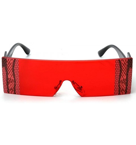 Goggle Fashion Oversized Rimless Sunglasses Designer - Red - C61993X48DA $10.58