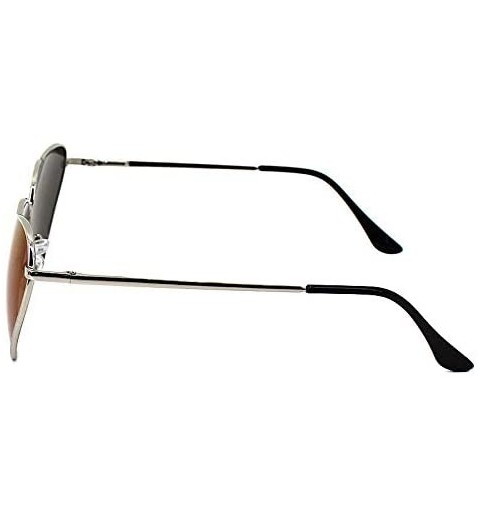 Round Vintage Heart Shape Sunglasses UV400 Color Coated Metal Frame Eyewear - Blue - CR196QR8OQD $11.19