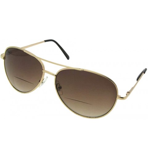 Aviator Medium Metal Frame Aviator Bifocal Sunglasses B15 - Gold Frame-brown Lenses - C1189D8EY70 $14.21