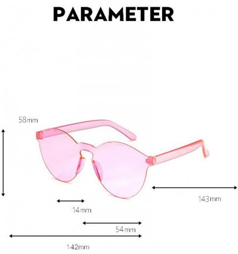 Rimless Heart Shaped Love Rimless Sunglasses One Piece Transparent Candy Color Frameless Glasses Tinted Eyewear Slices - CC19...