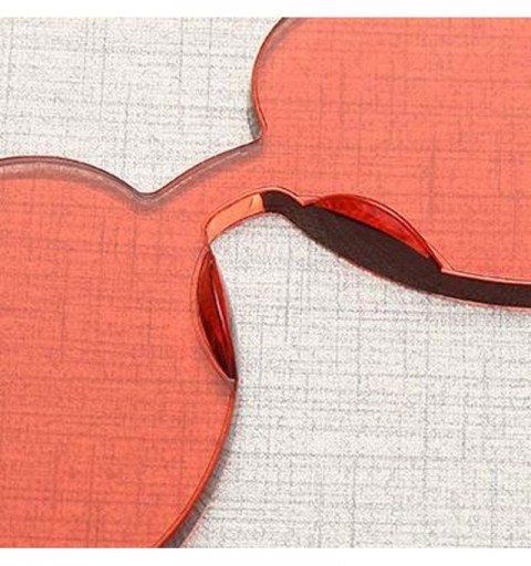 Rimless Heart Shaped Love Rimless Sunglasses One Piece Transparent Candy Color Frameless Glasses Tinted Eyewear Slices - CC19...