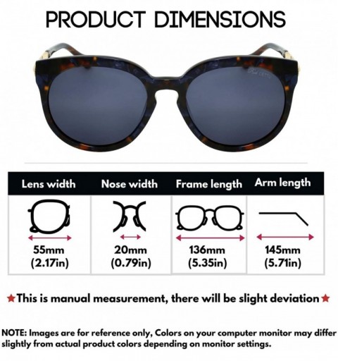 Round Fashion Designer Sunglasses Handmade Included - Blue Tortoise Frame/Grey Cr39 Lens - CI18RI405QT $31.66