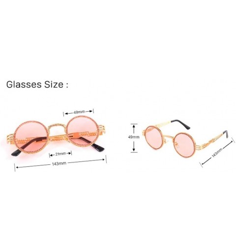 Round Rhinestone Retro Round Diamond Sunglasses Women's Multicolor Lenses - 7 - CP190HDNG4G $34.23
