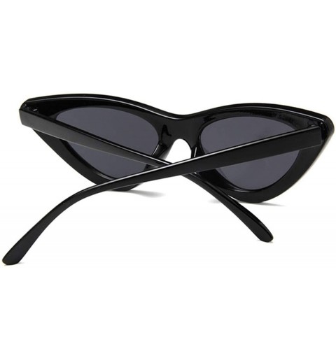 Aviator Cat Eye Women Sunglasses Fashion Luxury Brand Designer Lady Female Mirror Points Sun Glasses - Black Purple - CT198ZK...