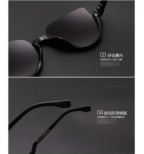 Sport Polarized Half Frame Sunglasses-Retro Classic Cat Eyes Shade Glasses Eyewear - A - C9190O05696 $24.83