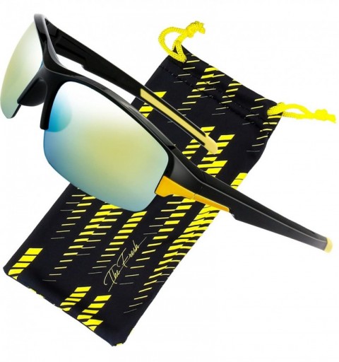 Sport Half Frame Sports Sunglasses for Men Women Baseball Cycling Running - S604-shiny Black - C718EMOTY8R $34.72