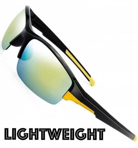 Sport Half Frame Sports Sunglasses for Men Women Baseball Cycling Running - S604-shiny Black - C718EMOTY8R $13.80