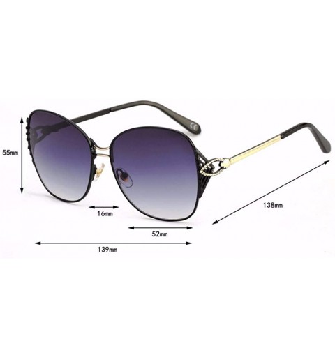 Aviator Sunglasses Female Sunglasses Large Frame Metal Ocean Film - C - CT18QNC5QR6 $37.09