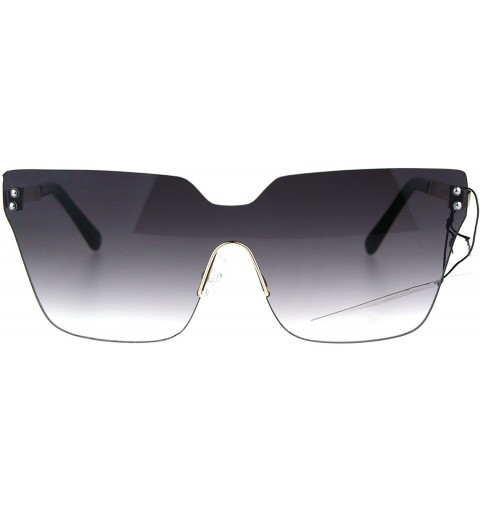 Rimless Rimless Square Frame Sunglasses Womens Designer Style Shades UV 400 - Gold (Smoke) - CM1880L3OO6 $11.72