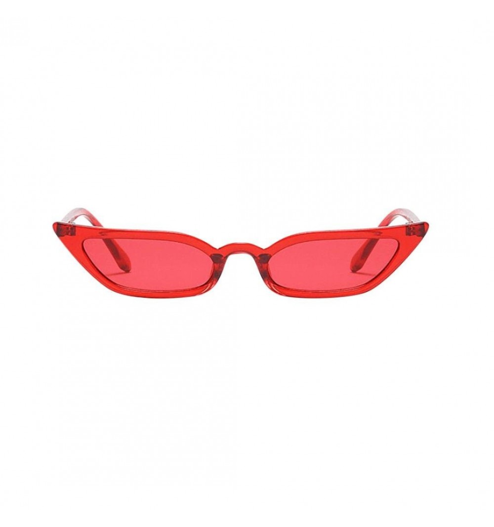 Goggle New Fashion Women Ladies Vintage Cat Eye Sunglasses Retro Small Frame UV400 Eyewear Eyeglasses (Red) - Red - CQ18CLW08...