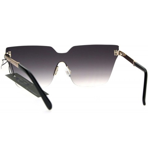 Rimless Rimless Square Frame Sunglasses Womens Designer Style Shades UV 400 - Gold (Smoke) - CM1880L3OO6 $11.72
